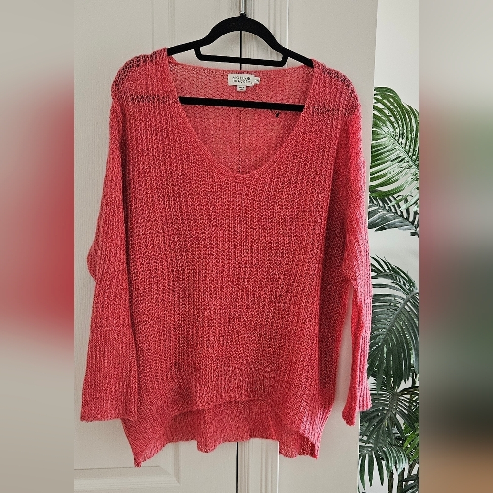 Molly Bracken Anthropologie Women's Pink Sweater